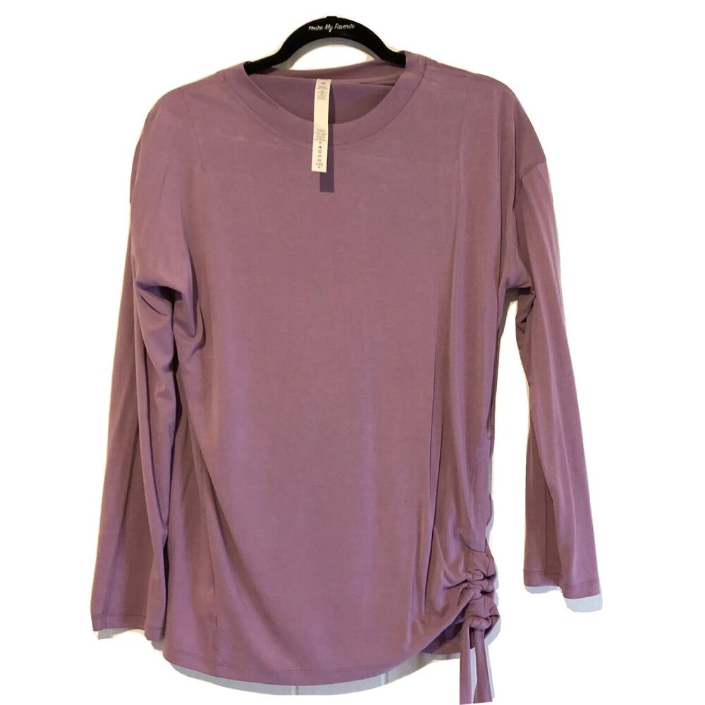 Lululemon Womens 6 Shirt Purple Lilac Side Cinch Long Sleeve‎ Crew Modal